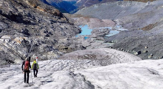 Trabajo de campo en el glaciar Findelen