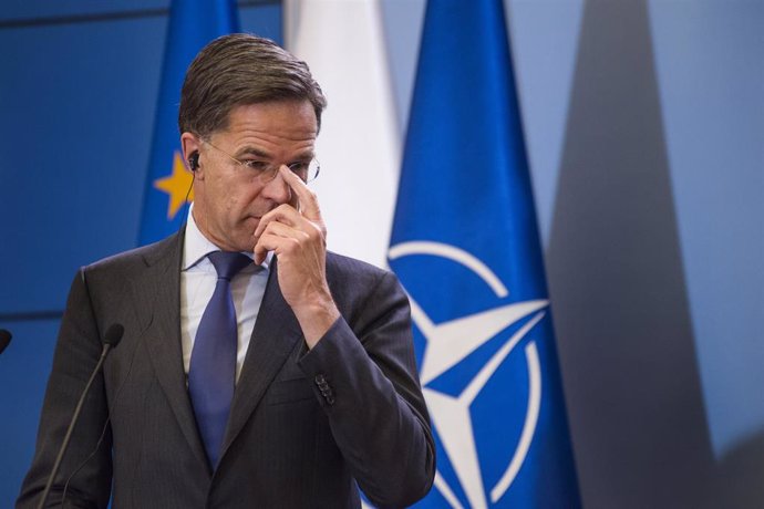 El secretario general de la OTAN, Mark Rutte, durante una rueda de prensa en Polonia (archivo)