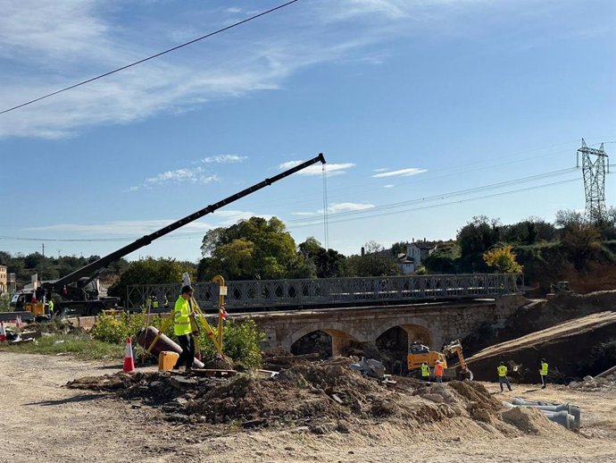 El Ayuntamiento de Buñol trabaja en la reconstrucción de dos de sus principales puentes devastados por la dana