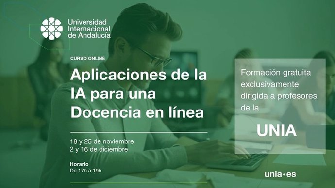 La UNIA celebra un curso de formación para profesorado sobre aplicaciones de la IA.