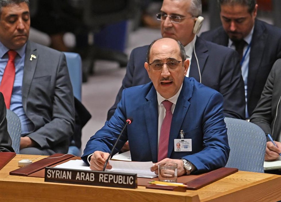 Archivo - El ministro de Exteriores de Siria, Basam al Sabag, habla ante Naciones Unidas (archivo)