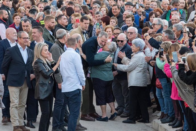 Visita del Rey Felipe VI a Letur para visital la zona afectada por la Dana