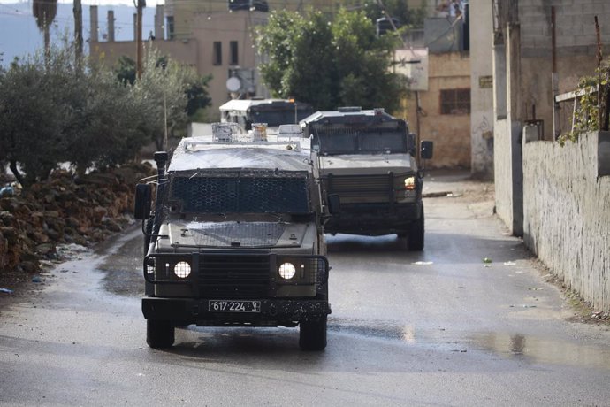 November 19, 2024, Nablus, West Bank, Palestinian Territory: Israeli army forces raided the village of Salem, east of the city of Nablus, in the northern West Bank, and raided homes in the village in search of those wanted by the Israeli army and closed t