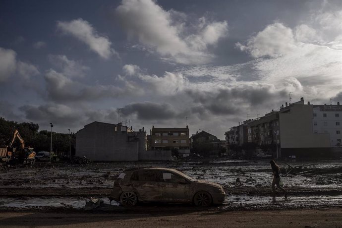 Estragos ocasionados por la DANA, a 18 de noviembre de 2024, en Paiporta