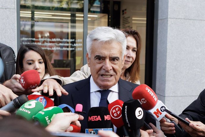 Archivo - President of Spanish football federation Pedro Rocha attends the Media after an extraordinary assembly at LaLiga headquarters on October 23, 2023, in Madrid, Spain.