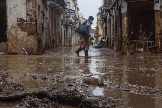 Imagen de los efectos de la dana del pasado 29 de octubre en la localidad valenciana de Paiporta. 