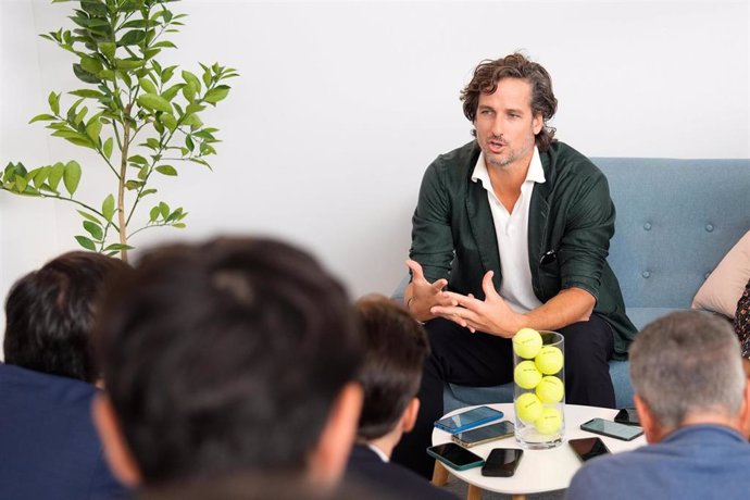 El director de las Finales de la Copa Davis 2024, Feliciano López, durante un encuentro con periodistas en el espacio Lexus de 'The Finals Club'.