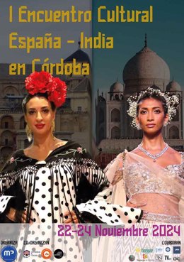 Cartel del I Encuentro Cultural España-India que se celebra en Córdoba del 21 al 24 de noviembre.