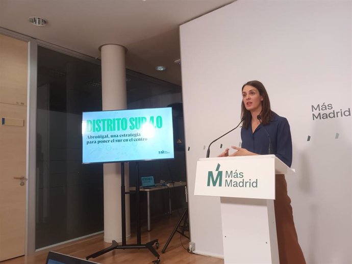 La portavoz de Más Madrid en el Ayuntamiento, Rita Maestre, en la presentación de su proyecto para Abroñigal