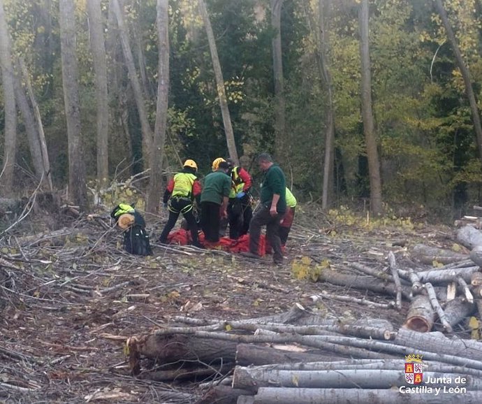 Rescate del trabajador.