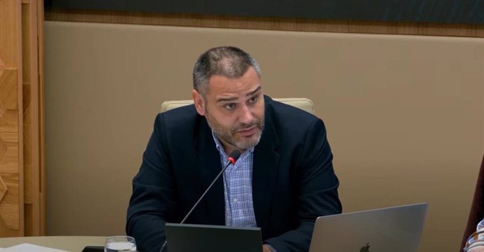 El director general de IB3, Albert Salas, en su comparecencia en la Comisión de Control sobre la Radiotelevisión de les Illes Balears del Parlament.