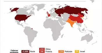 Mapa de las armas nucleares en Rusia, Estados Unidos y otros países en el mundo