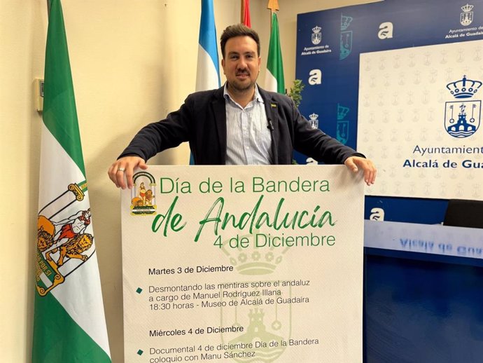 El delegado municipal de Identidad Andaluza, Christopher Rivas, del Ayuntamiento de Alcalá de Guadaíra.