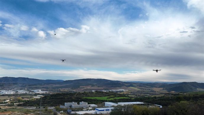 Drones en el simulacro.