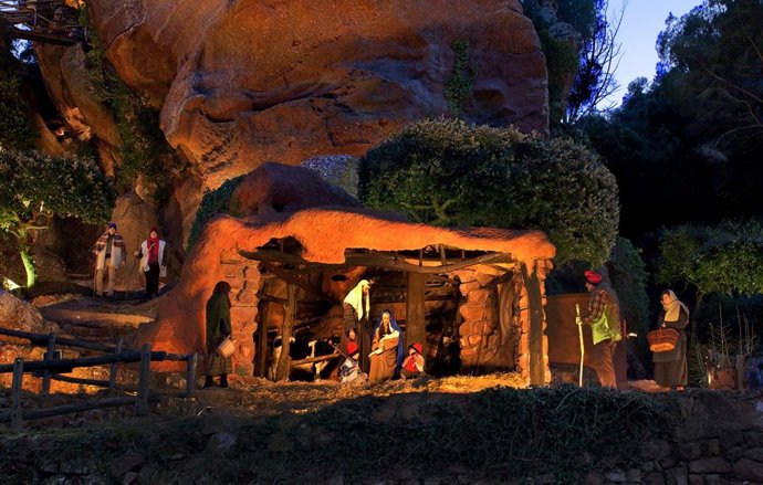 Una de les escenes del pessebre vivent de Corbera de Llobregat 