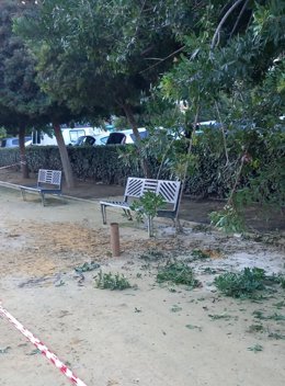 Trabajos en Isla Chica (Huelva).