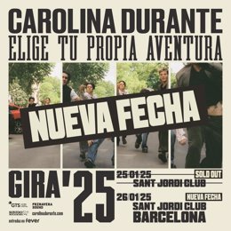 Cartel de la segunda fecha de Carolina Durante