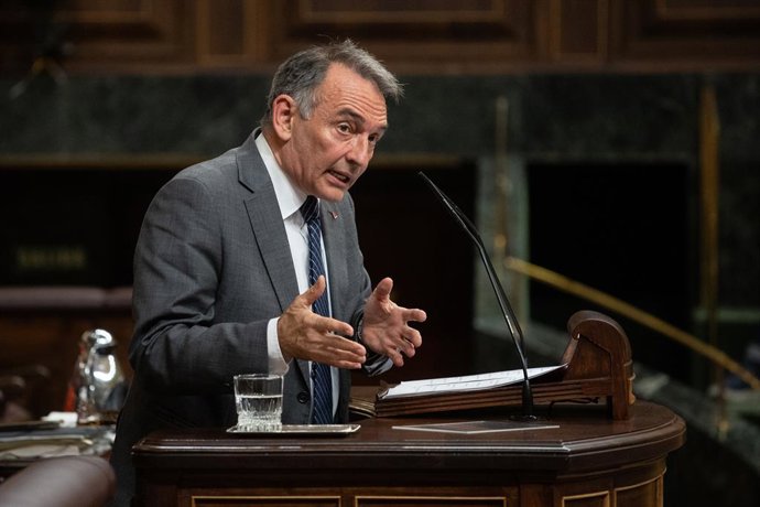 El diputado de Sumar Enrique Santiago, interviene durante un pleno en el Congreso de los Diputados, a 19 de noviembre de 2024, en Madrid (España).