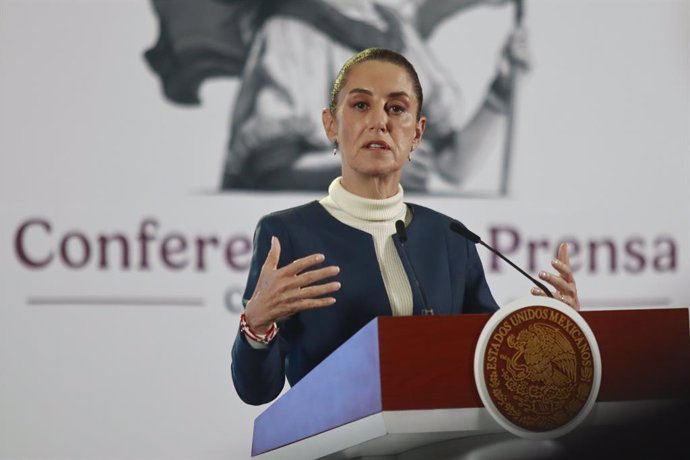 Mexico's President Claudia Sheinbaum Pardo, speaking about that it sent three secondary laws of the Judiciary to the Mexican congress, as well as the registration process for the nomination of ministers and judges, during a briefing conference at National