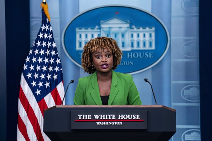 Archivo - September 26, 2024, Washington, District Of Columbia, USA: Karine Jean-Pierre, White House press secretary, speaks during a news conference in the James S. Brady Press Briefing Room at the White House in Washington, DC, US, on Thursday, Sept. 26