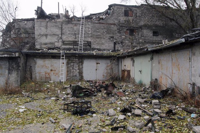 21 November 2024, Ukraine, Dnipro: A view of damaged garage by a Russian missile strike on Dnipro, east-central Ukraine. Photo: -/Ukrinform/dpa