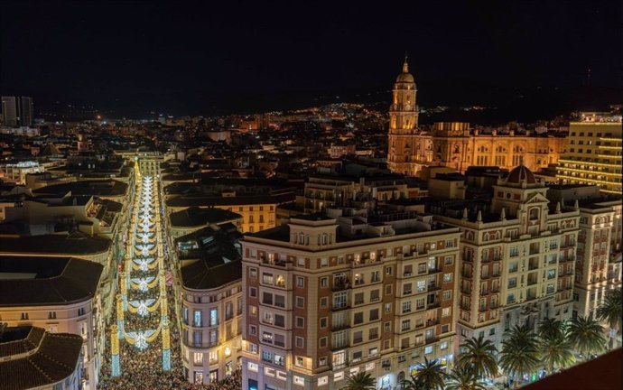 Luces de Navidad de Málaga en una imagen de archivo