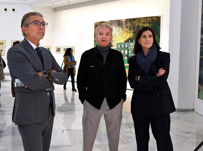 Díaz, Vázquez e Igual durante la inauguración de la exposición