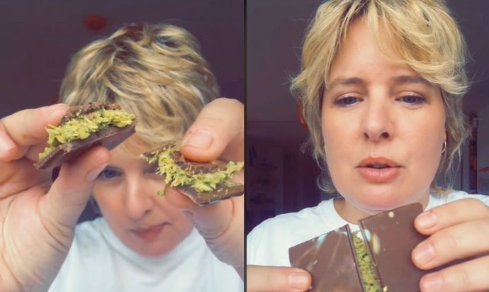 Tania Llasera prueba el chocolate 'Dubái'