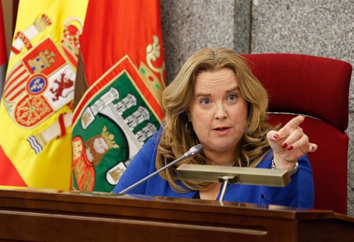 La alcaldesa de Burgos, Cristina Ayala Santamaría, durante una sesión plenaria en el Ayuntamiento de Burgos, a 22 de noviembre de 2024, en Burgos.