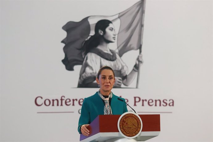 Claudia Sheinbaum, presidenta de México, durante una rueda de prensa