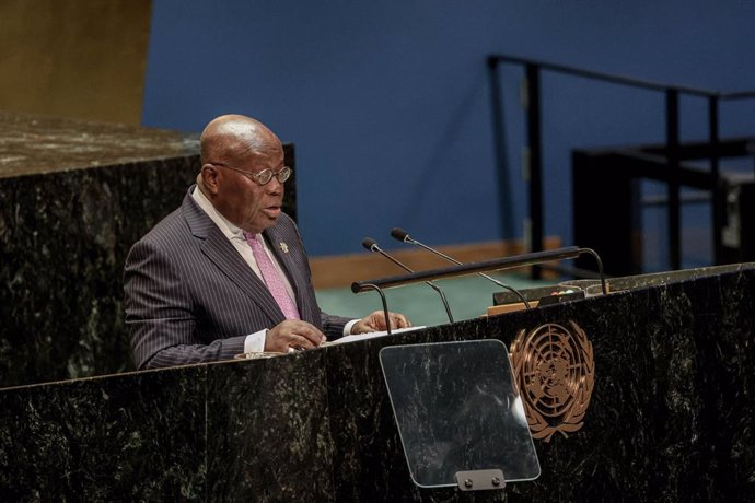 Archivo - September 22, 2024, New York, New York, USA: NANA ADDO DANKWA  AKUFO-ADDO President of the Republic of Ghana speaks at The Summit of the Future during the first official day of the 79th Session of UNGA in NYC.