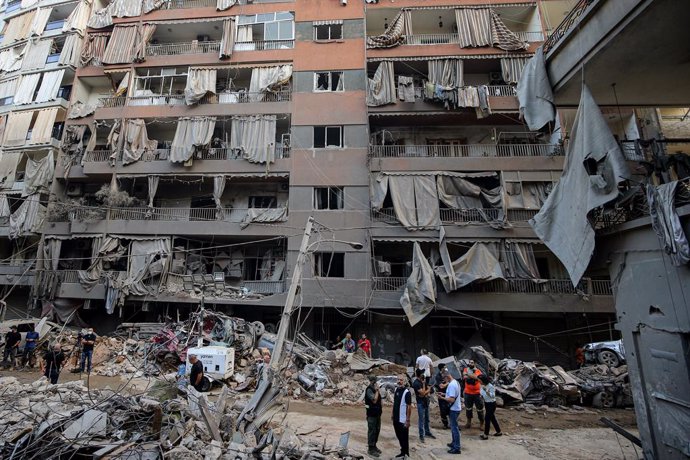 Archivo - Imagen de archivo de un edificio bombardeado por el Ejército de Israel en la capital de Líbano, Beirut