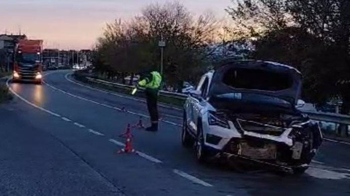 Uno de los vehículos implicados en el accidente.