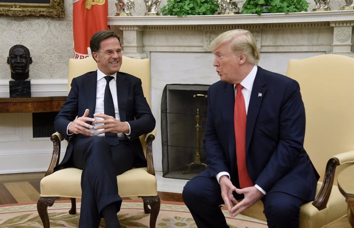 Archivo - El secretario general de la OTAN, Mark Rutte, y el presidete de EEUU, Donald Trump.