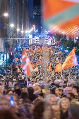 Manifestación de EH Bildu en Bilbao con el lema 'Nazioa Gara' (Somos nación)