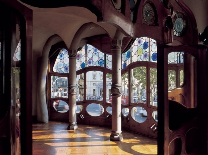 Interior de la modernista Casa Batlló de Barcelona (Catalunya)