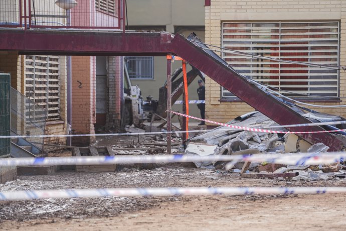 Derrumbe del techo de un colegio en Massanassa