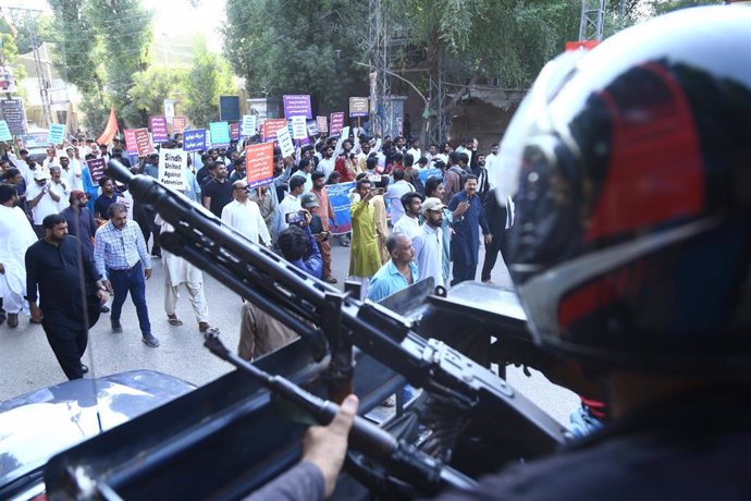 Imagen de archivo de protestas en Pakistán 