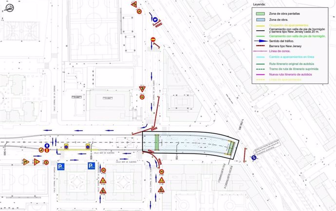 Plano del nuevo circuito de circulación en Pino Montano por los nuevos cortes de tráfico