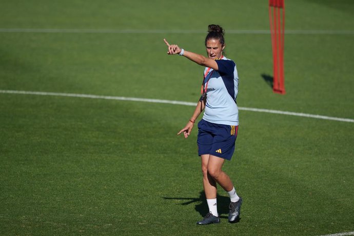 Archivo - Montse Tome during the training day of the Spain Olympic Women Football Team celebrated at Ciudad del Futbol on July 8, 2024 in Las Rozas, Madrid, Spain.