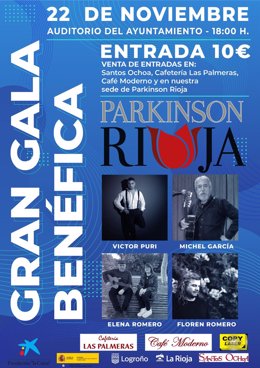 Asociación Parkinson Rioja celebrará una Gala solidaria este viernes