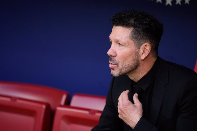 Diego Pablo Simeone, entrenador del Atlético de Madrid, durante un partido