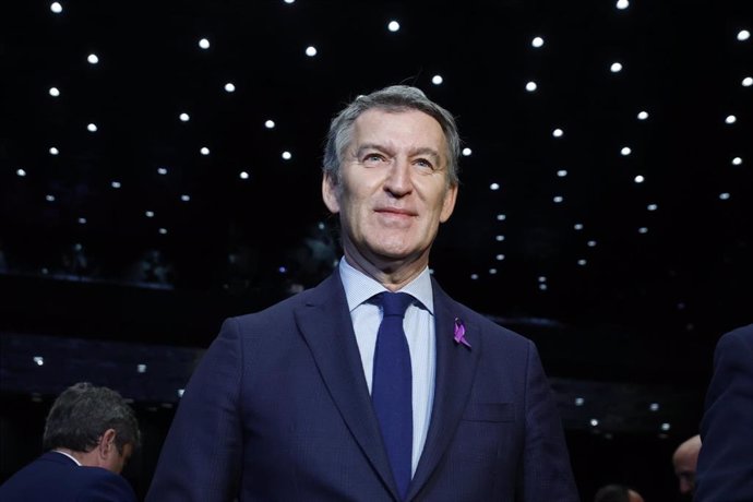 El líder del PP, Alberto Núñez Feijóo, durante el 44 Congreso Confederal de UGT.