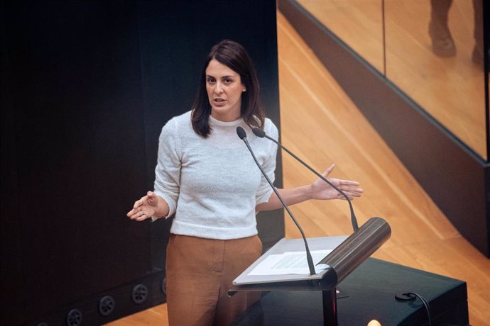 La portavoz del Grupo Municipal Más Madrid, Rita Maestre Fernández, interviene durante un pleno del Ayuntamiento de Madrid 