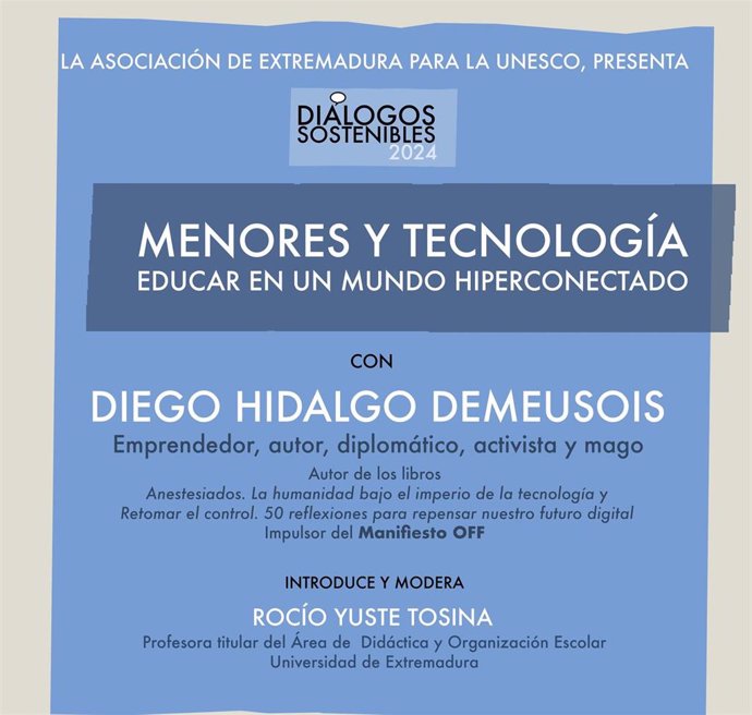 El activista Diego Hidalgo participa este jueves en Cáceres en un debate sobre el uso de tecnología por parte de menores