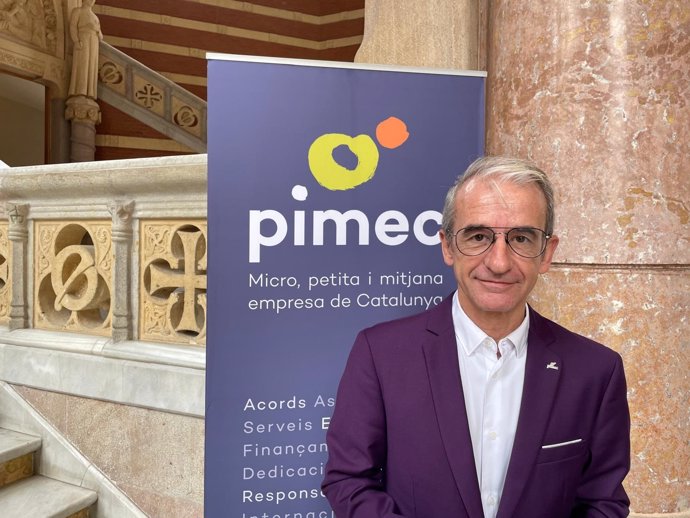 El secretario general de PIMEC, Josep Ginesta, en la jornada sobre absentismo laboral.