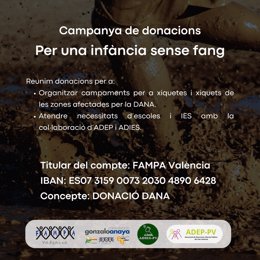 Cartel de donaciones para la campaña 'Una infància sense fang'