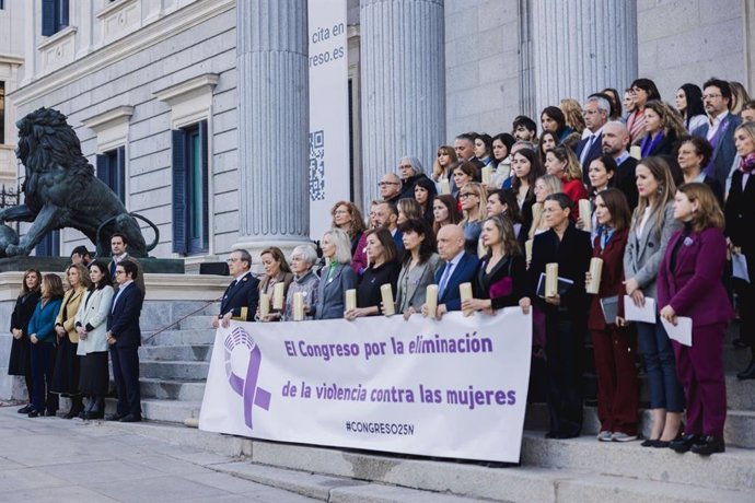 Acto en el Congreso de los Diputados con motivo de la celebración del Día Internacional de la Eliminación de la Violencia contra la Mujer, que se celebra este lunes 25 de noviembre