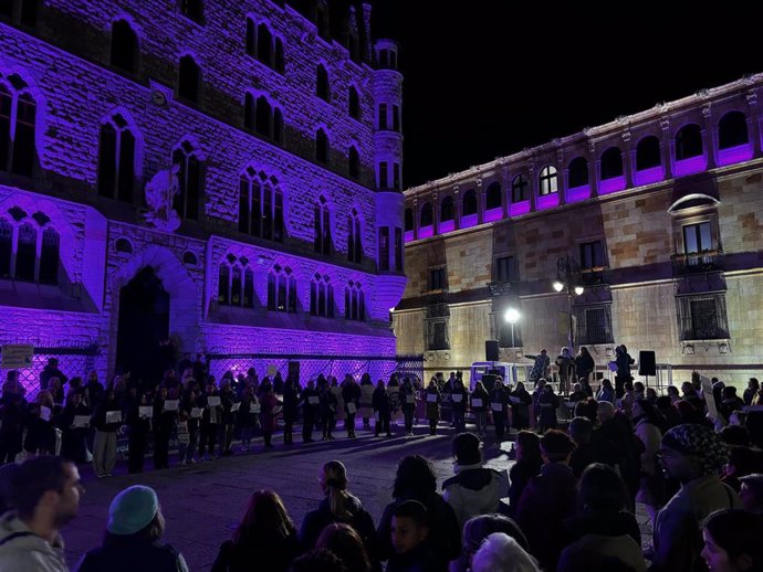 Manifestación contra la violencia de género en León.