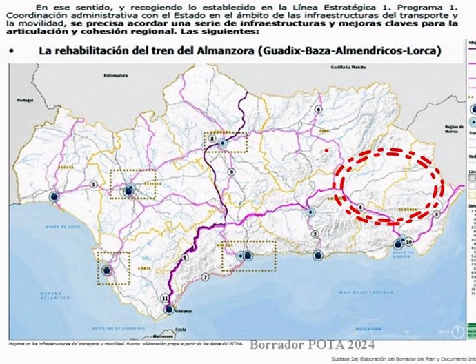 Asociaciones piden a la Junta que inicie la reapertura de la línea férrea Guadix-Baza-Almanzora-Lorca